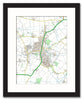 Framed Map - Custom Ordnance Survey Street Map - High Detail