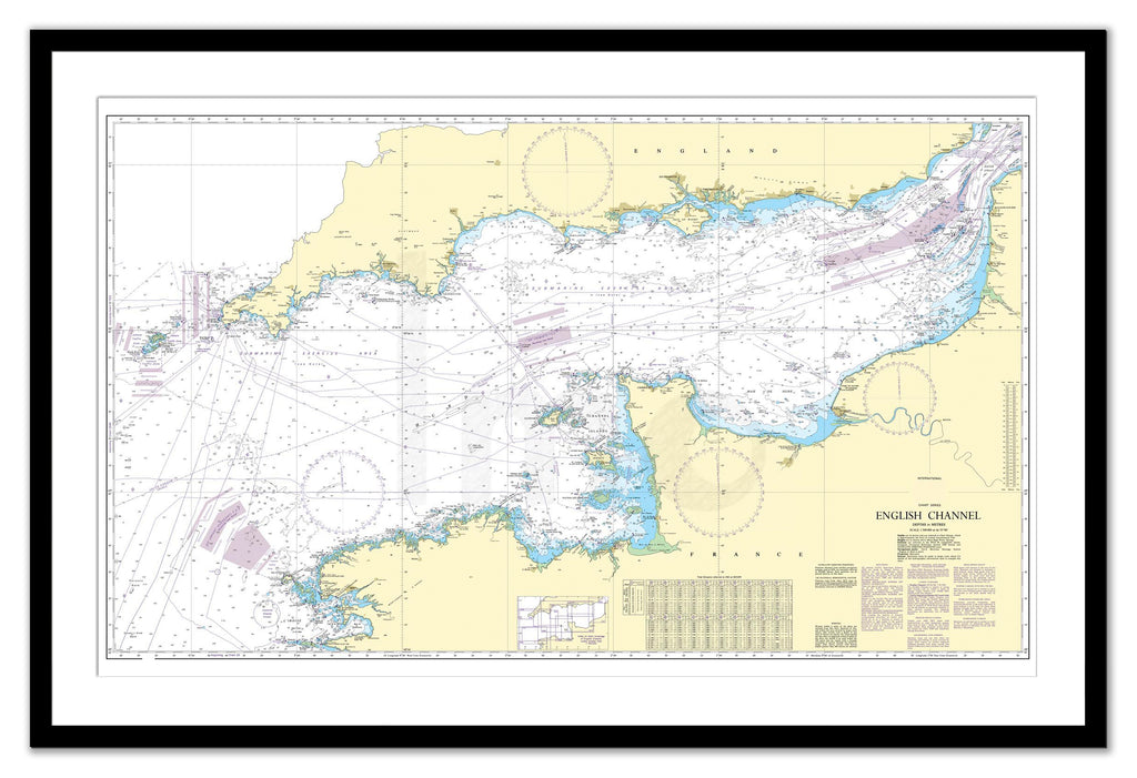 Framed Nautical Chart - Admiralty Chart 2675 - English Channel