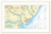 Nautical Chart 2693 - Approaches to Felixstowe, Harwich and Ipswich with the Rivers Stour, Orwell and Deben natural framed print