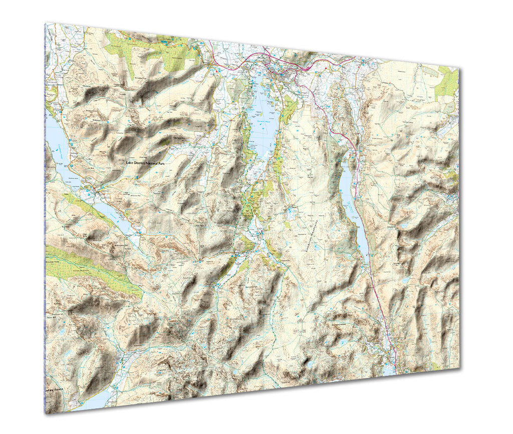 Map Poster - Custom Ordnance Survey Explorer Map with hillshading Poster Print- Love Maps On...