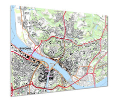 France, Germany & Netherlands Postcode Centred Map Poster Prints from ...