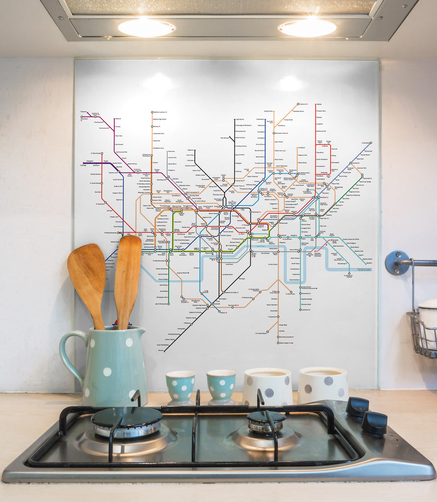 Glass Splashbacks - London Underground Map Splashbacks- Love Maps On...