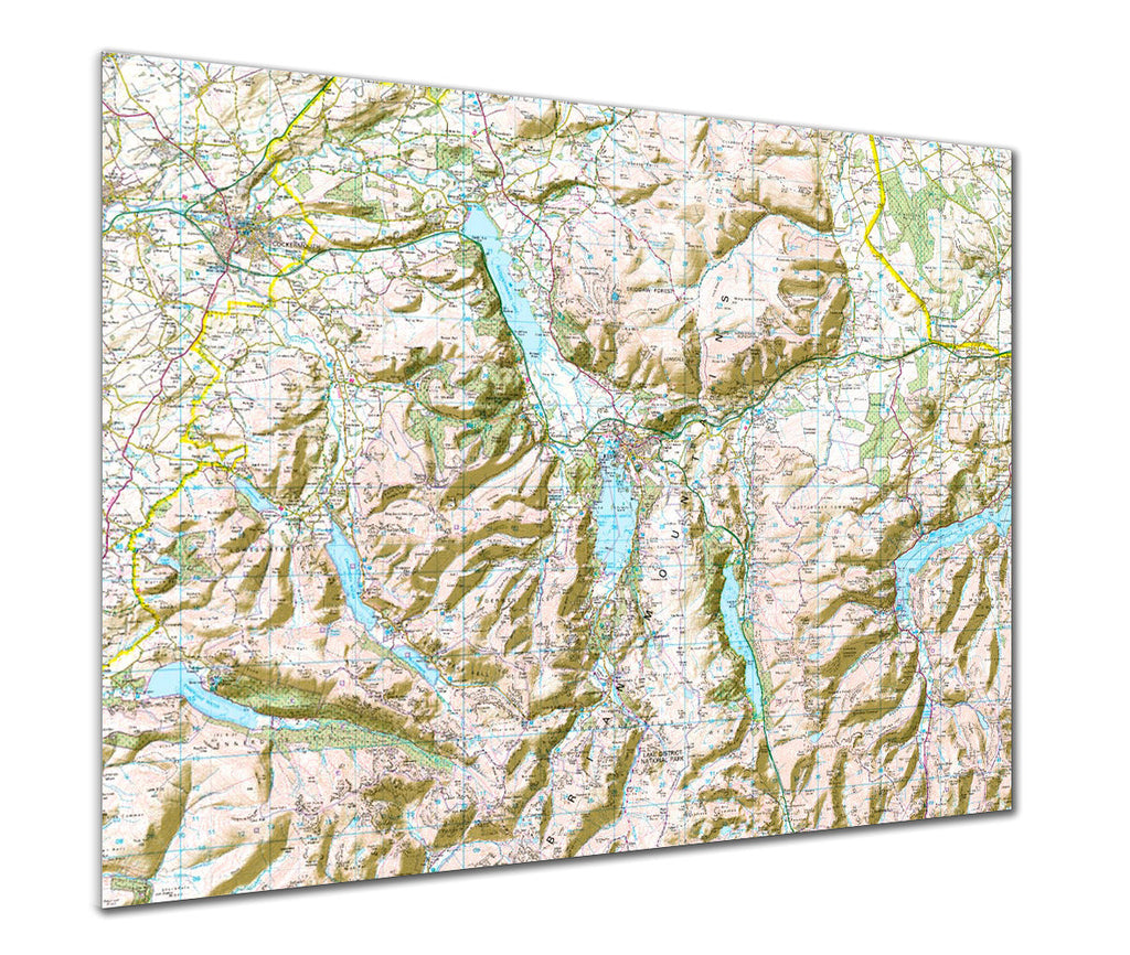Map Poster - Custom Ordnance Survey Landranger Map with hillshading - Love Maps On... - 1