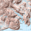 Map Canvas - Personalised Ordnance Survey Landranger Map with Hillshading (optional inscription)