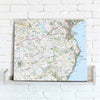Map Canvas - Personalised Ordnance Survey Explorer Map (optional inscription) - Love Maps On...