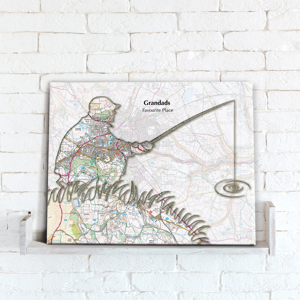 Personalised Fishing Map Canvas Print- Love Maps On...