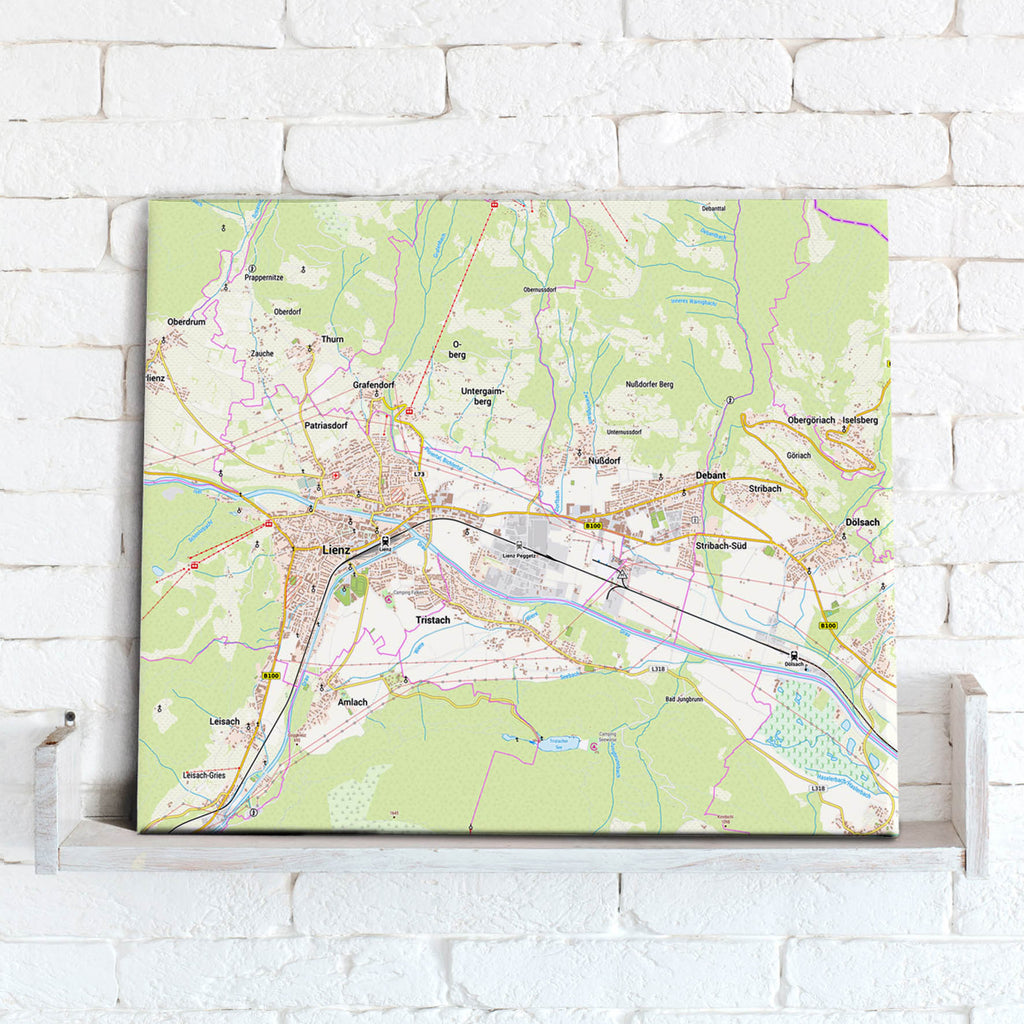 Map Canvas - Germany 1:25,000 - postcode centred