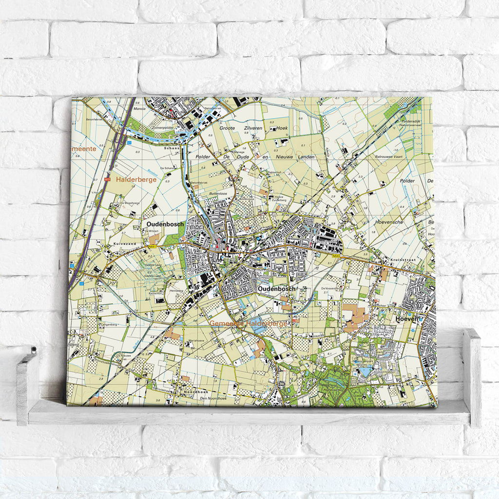 Map Canvas - Netherlands 1:25,000 - postcode centred
