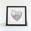 Framed Print - Personalised Map Heart 'Mum'
