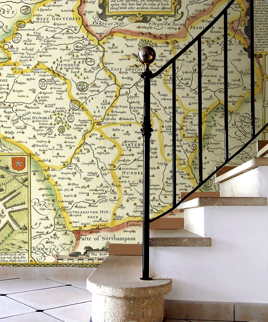 Map Wallpaper - Vintage County Map - Leicestershire - Love Maps On... - 2