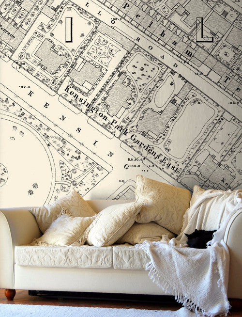 Map Wallpaper  - Vintage Ordnance Survey London - Town Plans - Love Maps On...