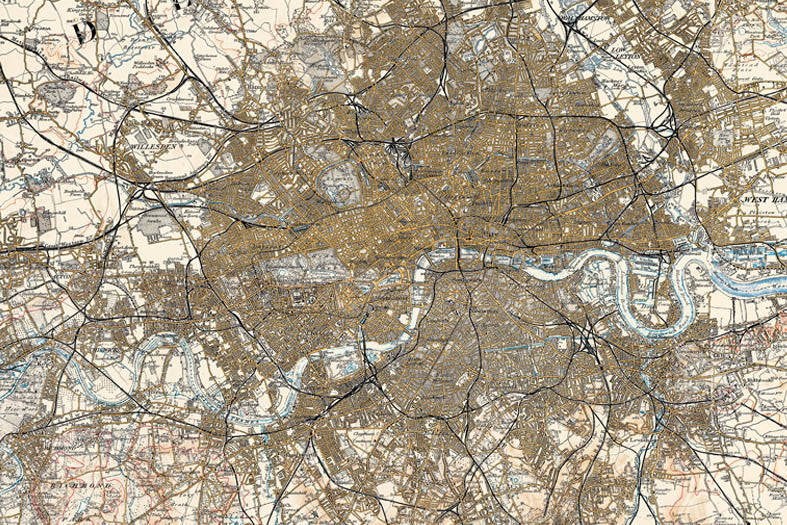Map Canvas - Ordnance Survey Revised New Series Map of London - Love Maps On... - 1