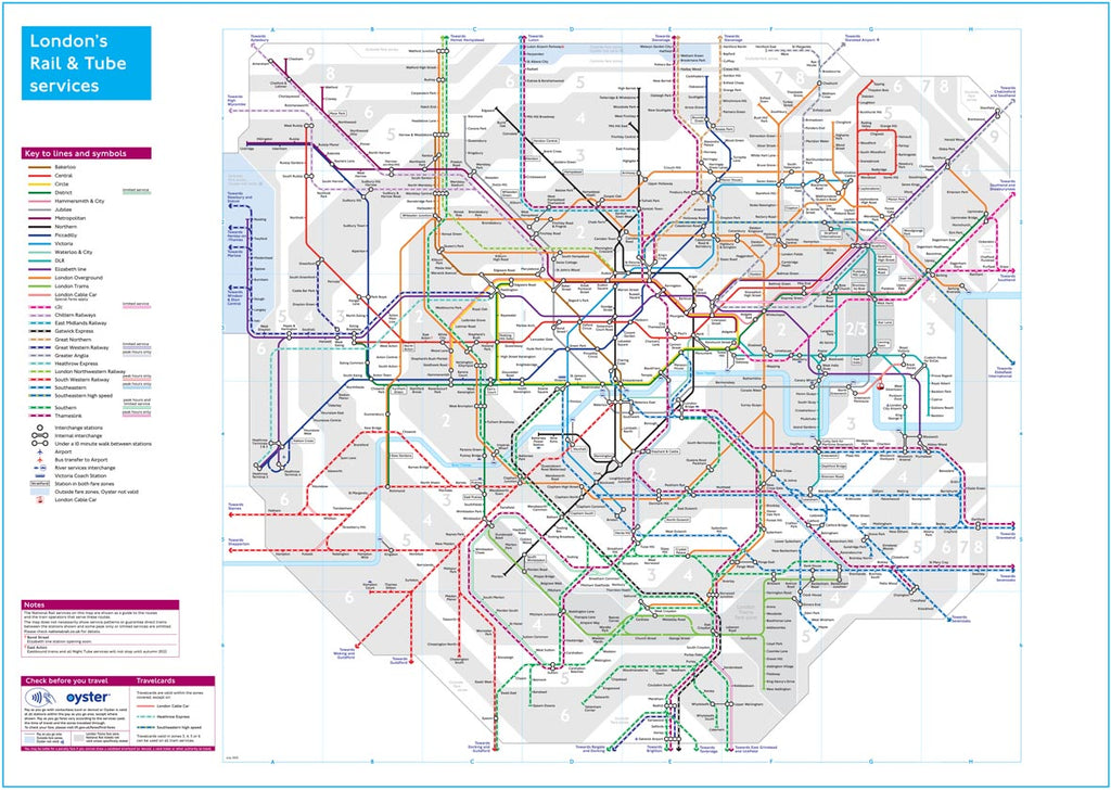 Map Wallpaper - London Rail and Tube