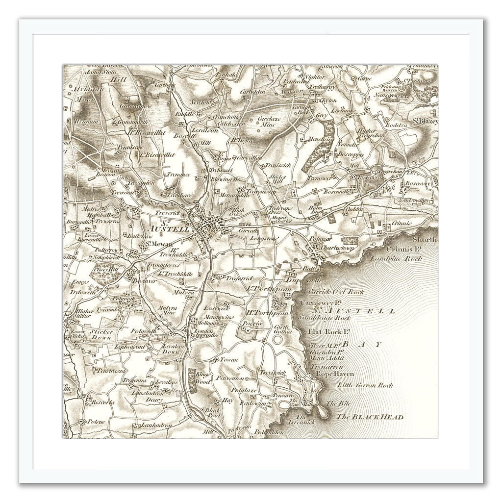 Framed Map - Custom Vintage Ordnance Survey Map - Old Series 1805-1895 ...