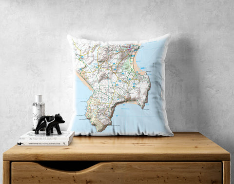 Personalised Map Cushion - Ordnance Survey Explorer with Hillshading (1:25,000)