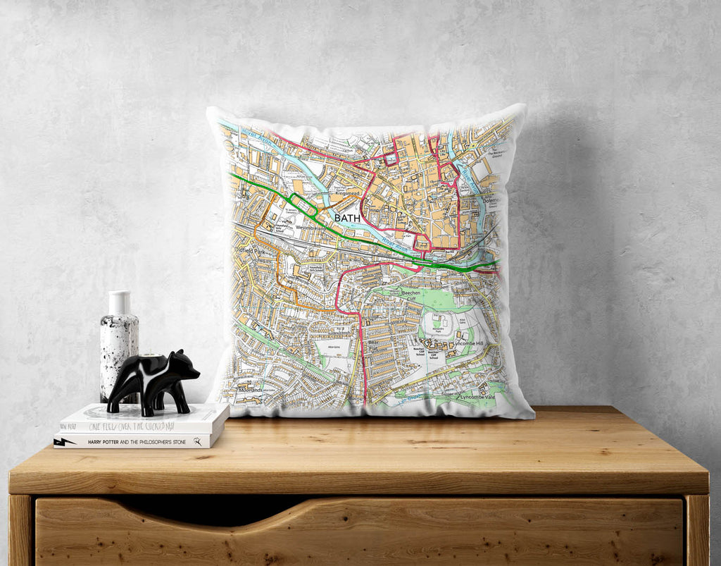 Personalised Map Cushion - Ordnance Survey Street Map - High Detail (1:10,000)