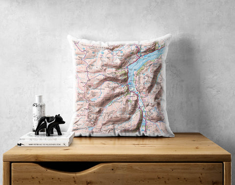 Personalised Map Cushion - Ordnance Survey Landranger with Hillshading (1:50,000)