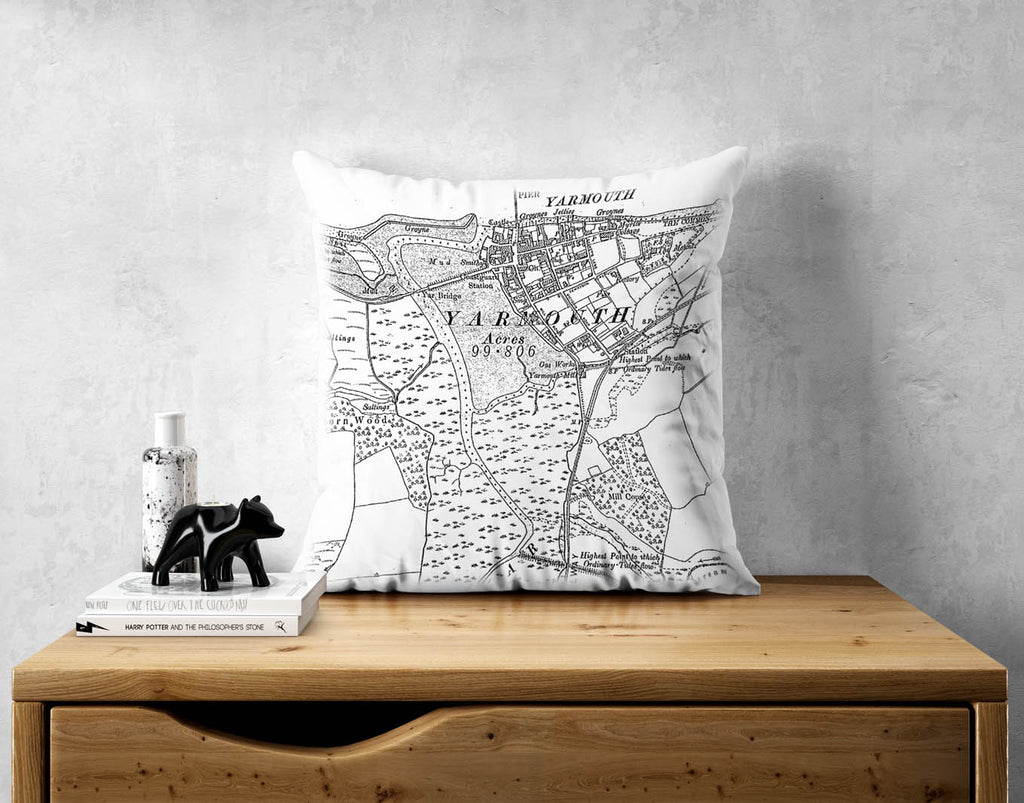 Personalised Vintage Map Cushion - 1880-1910 Victorian Street Mapping