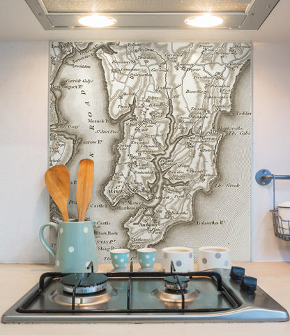 Glass Splashbacks - Custom Vintage Ordnance Survey Map 1805-1895 (Old Series)