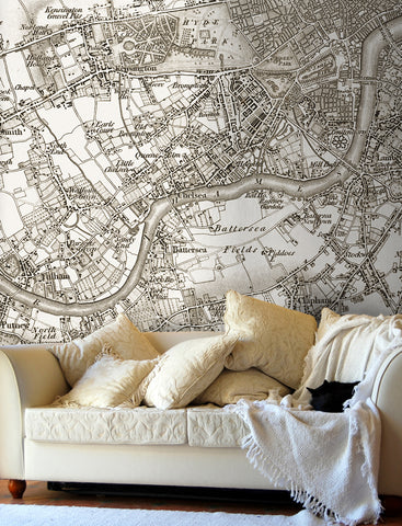 Map Wallpaper - Vintage Ordnance Survey London - Old Series 1805-1822