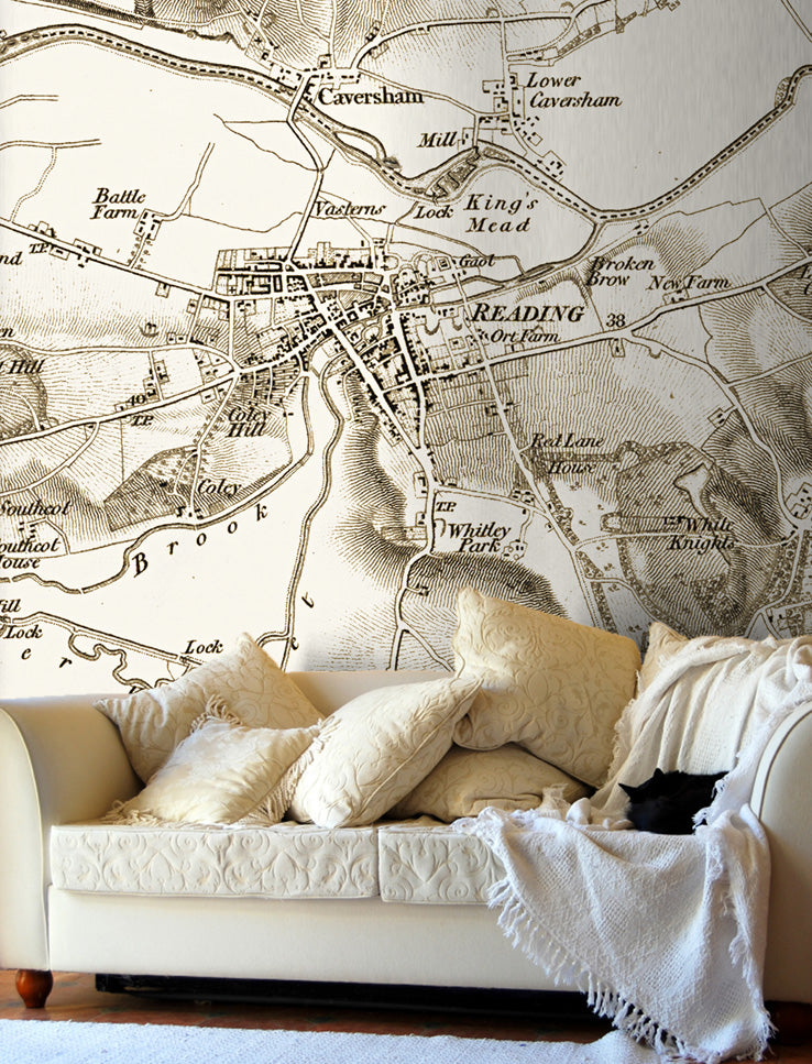 custom made vintage 1805-1895 map wallpaper love maps on