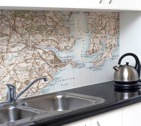 Ceramic Map Tiles - Personalised Vintage Ordnance Survey 1906-1913