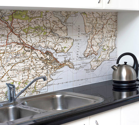 Ceramic Map Tiles - Personalised Vintage Ordnance Survey 1940's (New Popular Series)