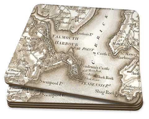 Map Coasters - Personalised Vintage Old Series Map 1805-1895