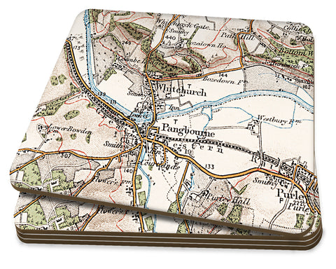 Map Coasters - Personalised Vintage Map 1906-1913