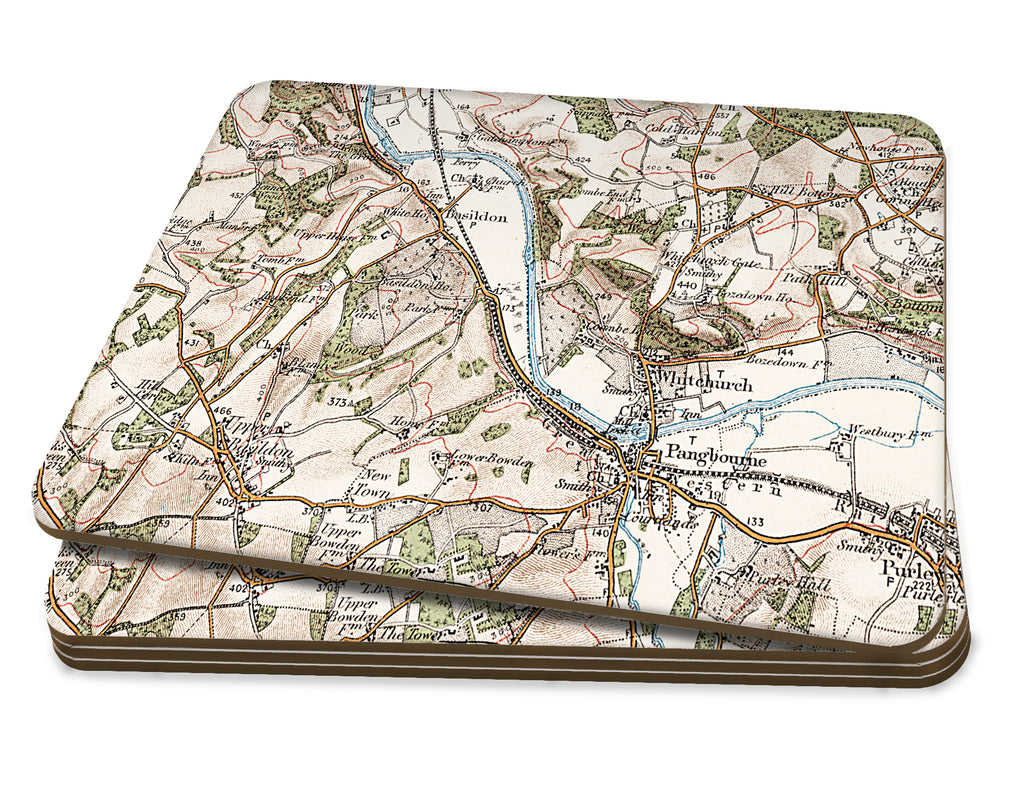 Personalise vintage 1906-1913 map placemat set love maps on