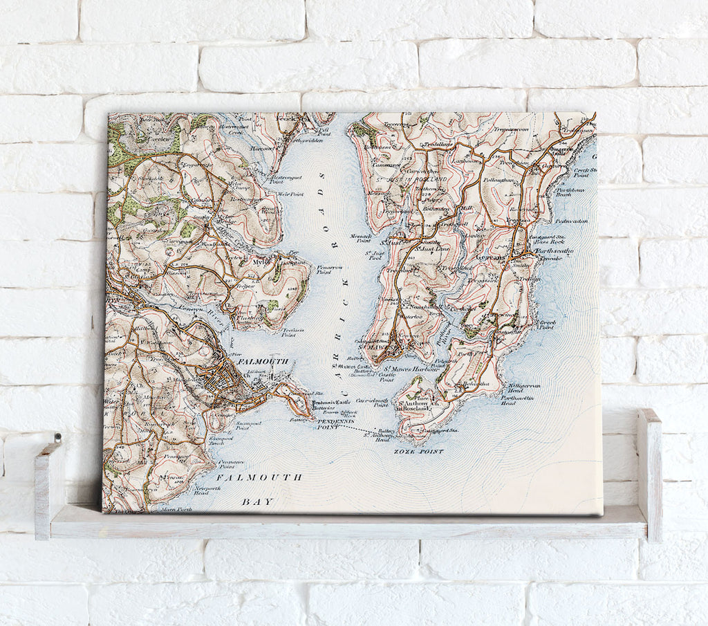 Custom Vintage Map Canvas Print - One inch 3rd edition 1906-1913 Love Maps On...