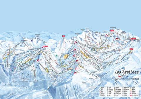 Piste Map Poster - Three Valleys