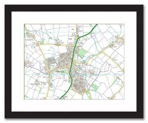 Framed Map - Custom Ordnance Survey Street Map - High Detail