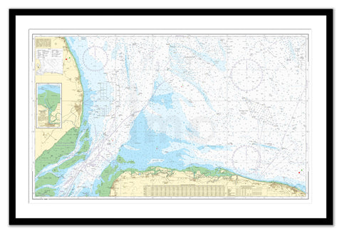 Framed Nautical Chart - Admiralty Chart 108 - Approaches to The Wash