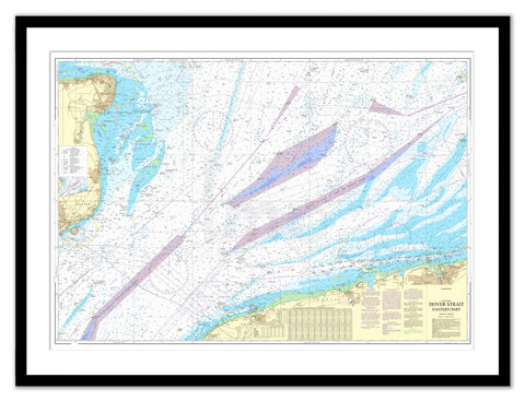 Framed Nautical Chart - Admiralty Chart 323 - Dover Strait, Eastern Part