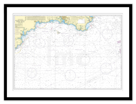 Framed Nautical Chart - Admiralty Chart 442 - Lizard Point to Berry Head