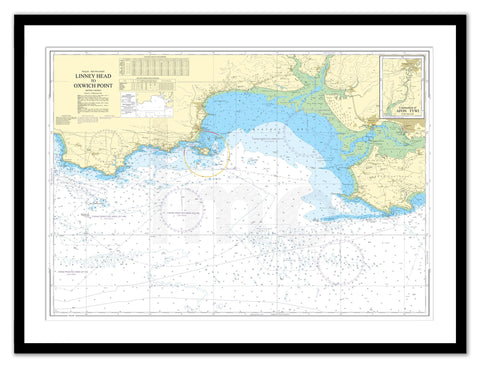 Framed Nautical Chart - Admiralty Chart 1076 - Linney Head to Oxwich Point