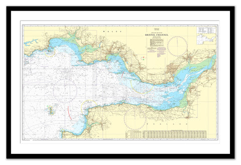 Framed Nautical Chart - Admiralty Chart 1179 - Bristol Channel