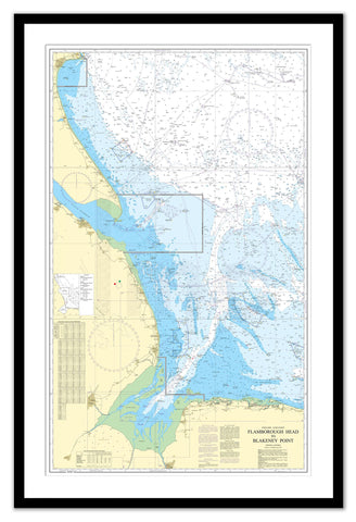 Framed Nautical Chart - Admiralty Chart 1190 - Flamborough Head to Blakeney Point.