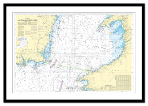 Framed Nautical Chart - Admiralty Chart 1410 - Saint George's Channel