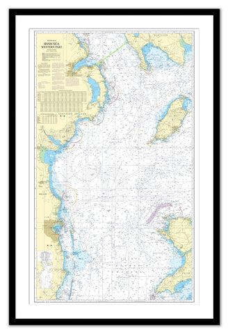 Framed Nautical Chart - Admiralty Chart 1411 - Irish Sea Western Part