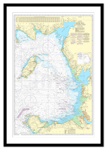 Framed Nautical Chart - Admiralty Chart 1826 - Irish Sea Eastern Part
