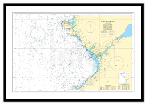 Framed Nautical Chart - Admiralty Chart 1970 - Caernarfon Bay