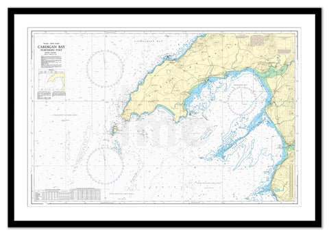 Framed Nautical Chart - Admiralty Chart 1971 - Cardigan Bay Northern Part