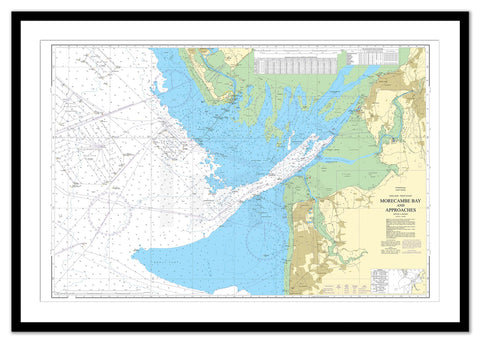 Framed Nautical Chart - Admiralty Chart 2010 - Morecambe Bay and Approaches