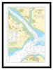 Framed Nautical Chart - Admiralty Chart 2038 - Southampton Water and Approaches