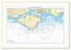 Framed Nautical Chart - Admiralty Chart 2045 - Outer Approaches to The Solent.