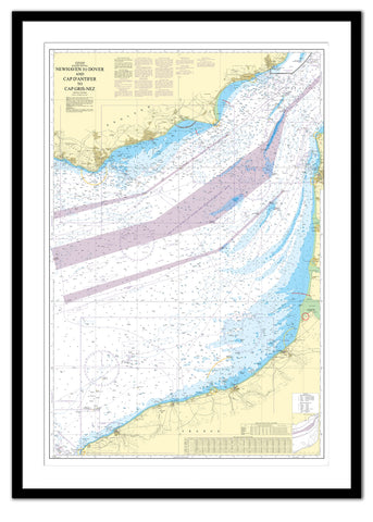 Framed Nautical Chart - Admiralty Chart 2451- English Channel - Newhaven to Dover and Cap d'Antifer to Cap Gris-Nez