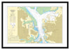 Framed Nautical Chart - Admiralty Chart 2629 - Portsmouth Harbour Southern Part