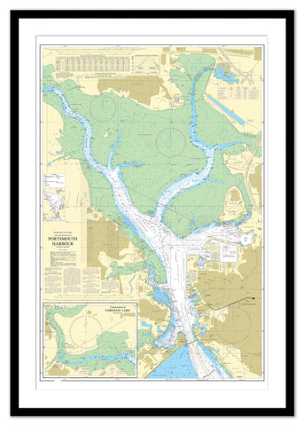 Framed Nautical Chart - Admiralty Chart 2631 - Portsmouth Harbour
